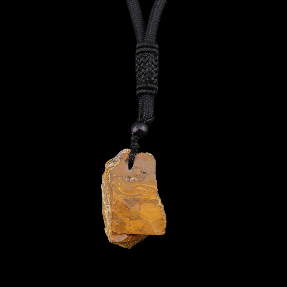 Natural Crystal Irregular Stone Pendant Necklace - Handcrafted Jewelry Sweater Chain