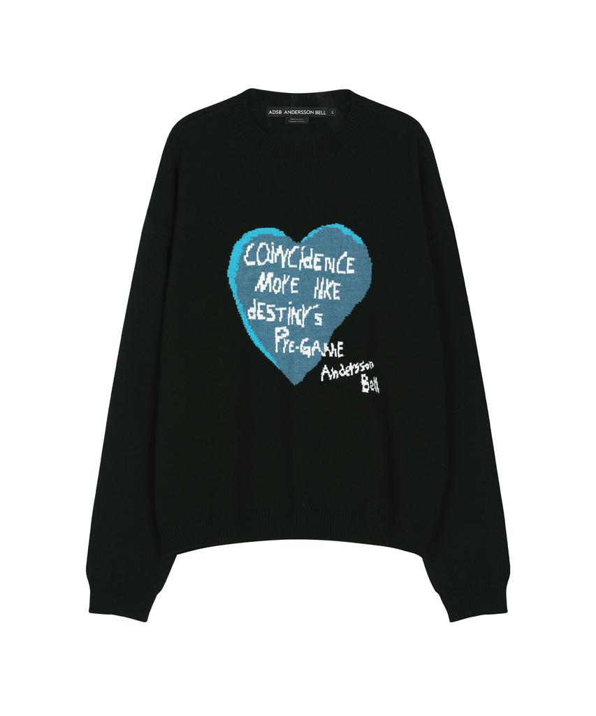 ADSB ANDERSSON BELL Boys Heart Message Crew-Neck Sweater Atb1453M(Black)