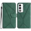 For Oppo A5 5G Case Skin Touch Lines Imprinted PU Leather Flip Phone Cover