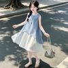 Ärmelloses Patchwork-Strandkleid für Mädchen - Sommer-Westenkleid für größere Kinder