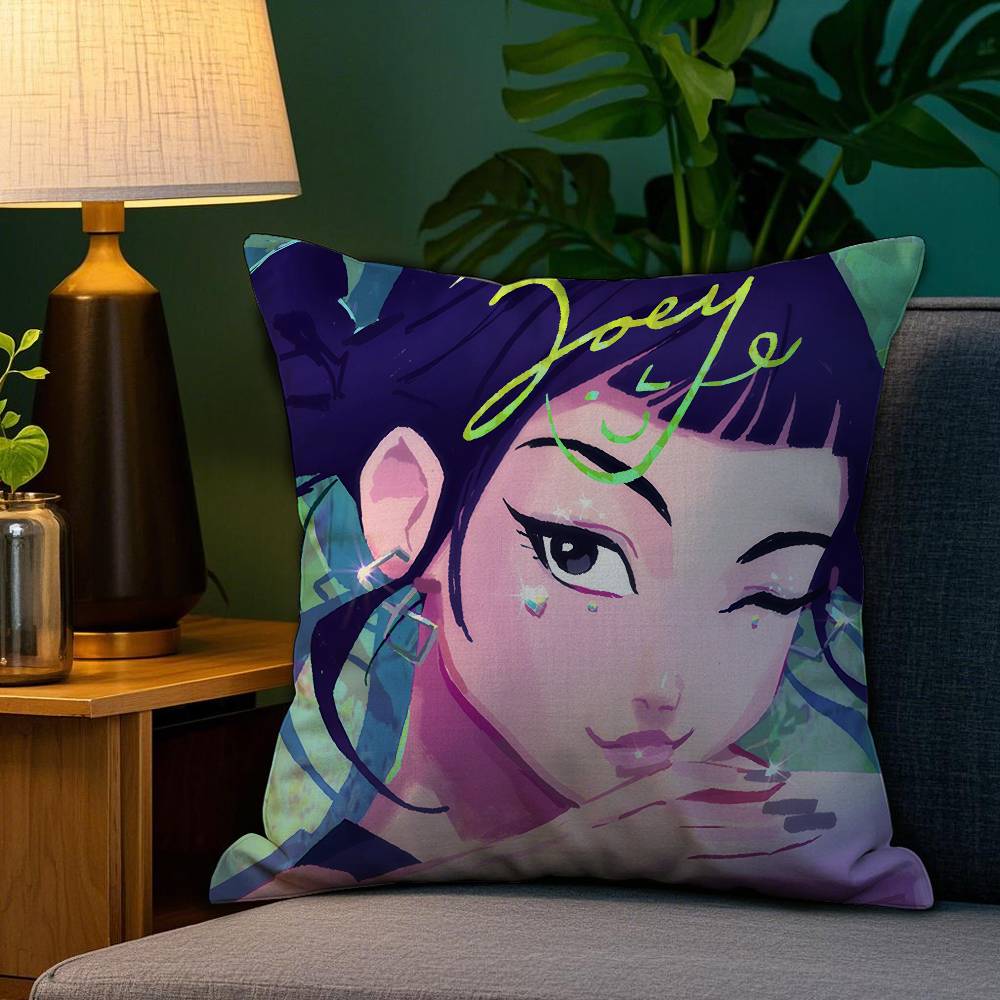 Pillow Case Anime K-Kpop Demon Hunters Plush Fabric Soft Double Sided Print Home Sofa High Quality Cushion Cover Throw
