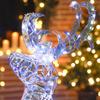 Weihnachtsbeleuchtung Rentier und Schlitten mit 170 warmweißen LEDs, Weihnachtsdekoration für den Innen- und Außenbereich, 60x29x115cm