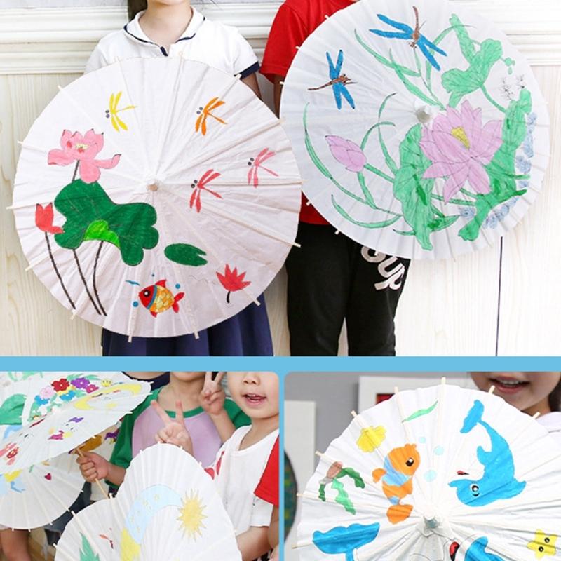Unfinished Paper Umbrella Kids Craft For Painting Projects Environmentally Safe 4 Sizes Classroom Activity Use