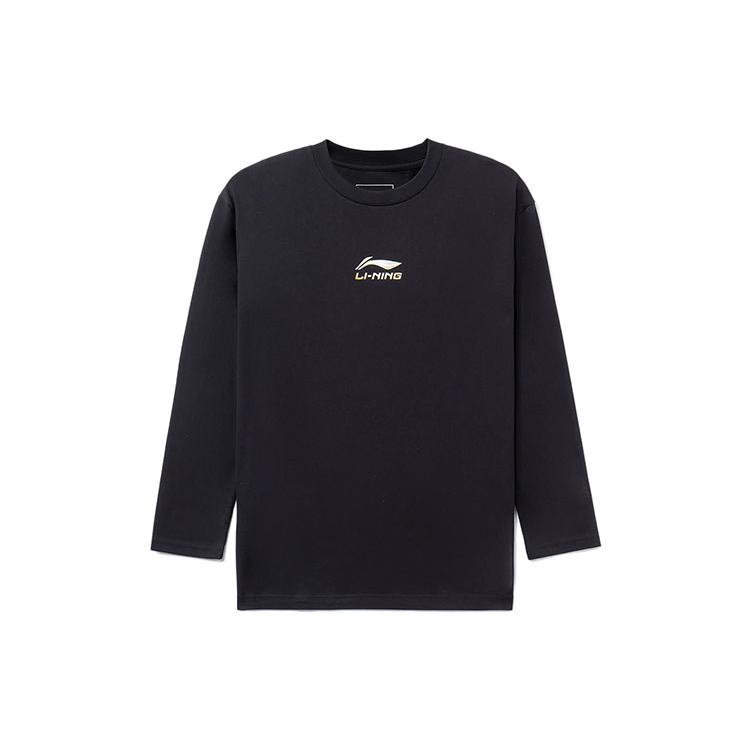 Li Ning X HajimeSorayama T Shirts Unisex Black Crew Neck Moderate Straight Fit AHSRC09-2