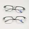 Double Beam Square Frame Presbyopia Glasses Fashionable Metal Half Frame Reading Glasses for Men Anti Blue Light Eyewear
