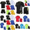 Men Sports Running Suit Quickdrying Short Sleeve Shirts Summer Gym Shorts