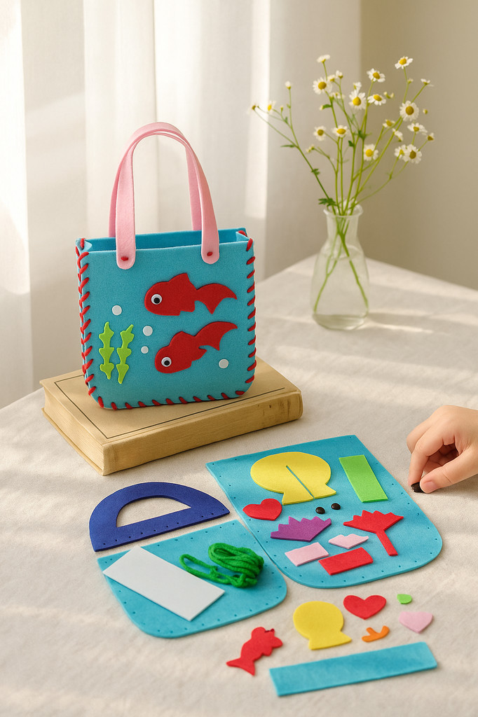 Girls Creative Materials Handmade DIY Bag Non-Woven Fabric Handbags Kindergarten Children's Hand-sewn Bags Educational  Toys