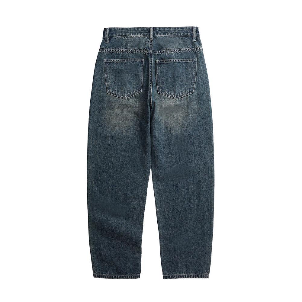 Straight jeans men's autumn and winter trendy brand American retro new washed loose men's casual pants