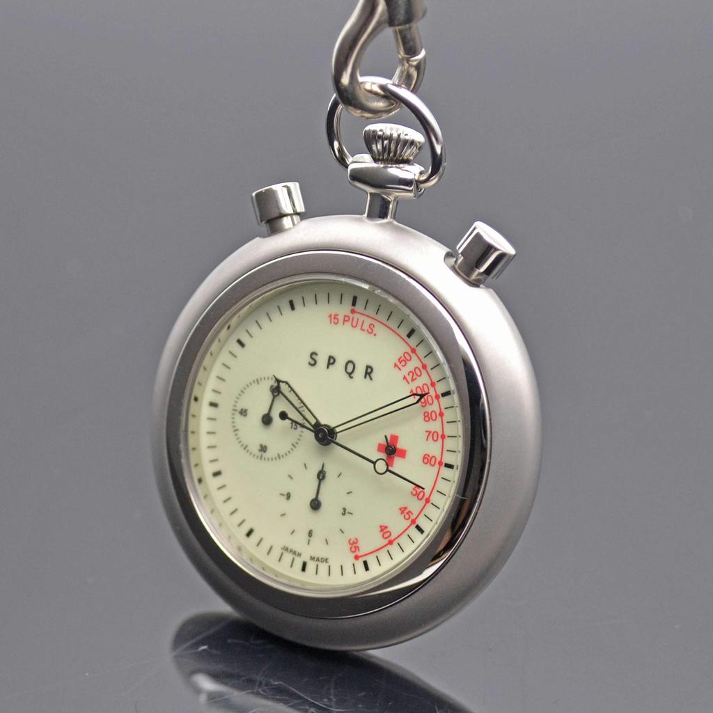 SPQR THE PULSE Somes Saddle Leather Strap Japanese Pulse Watch with Chronograph High Spec Nurse Watch × (Beige)