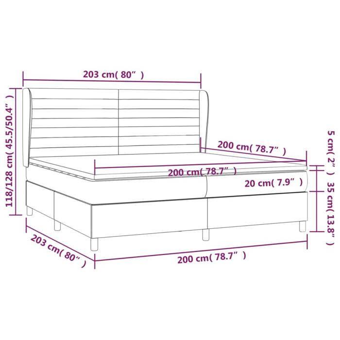 3128635 vidaXL Divan Bed with Mattress Blue 200x200 Cm Fabric