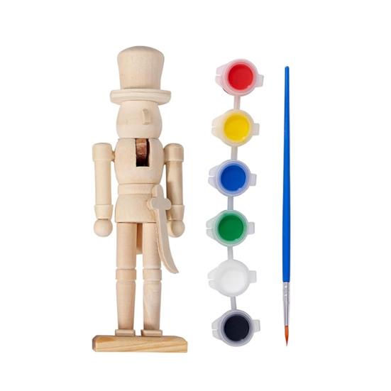 

18СМ Рождественская Деревянная Незаконченная Фигурка Щелкунчика Сделай Сам Пустая Нераскрашенная Фигурка Солдатика Праздничное Украшение для Вечеринки M