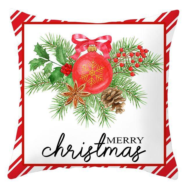 Cross-border Wholesale Christmas Pillow Covers Printed Holiday Sofa Car Pillow Waist Back Cushion Cover