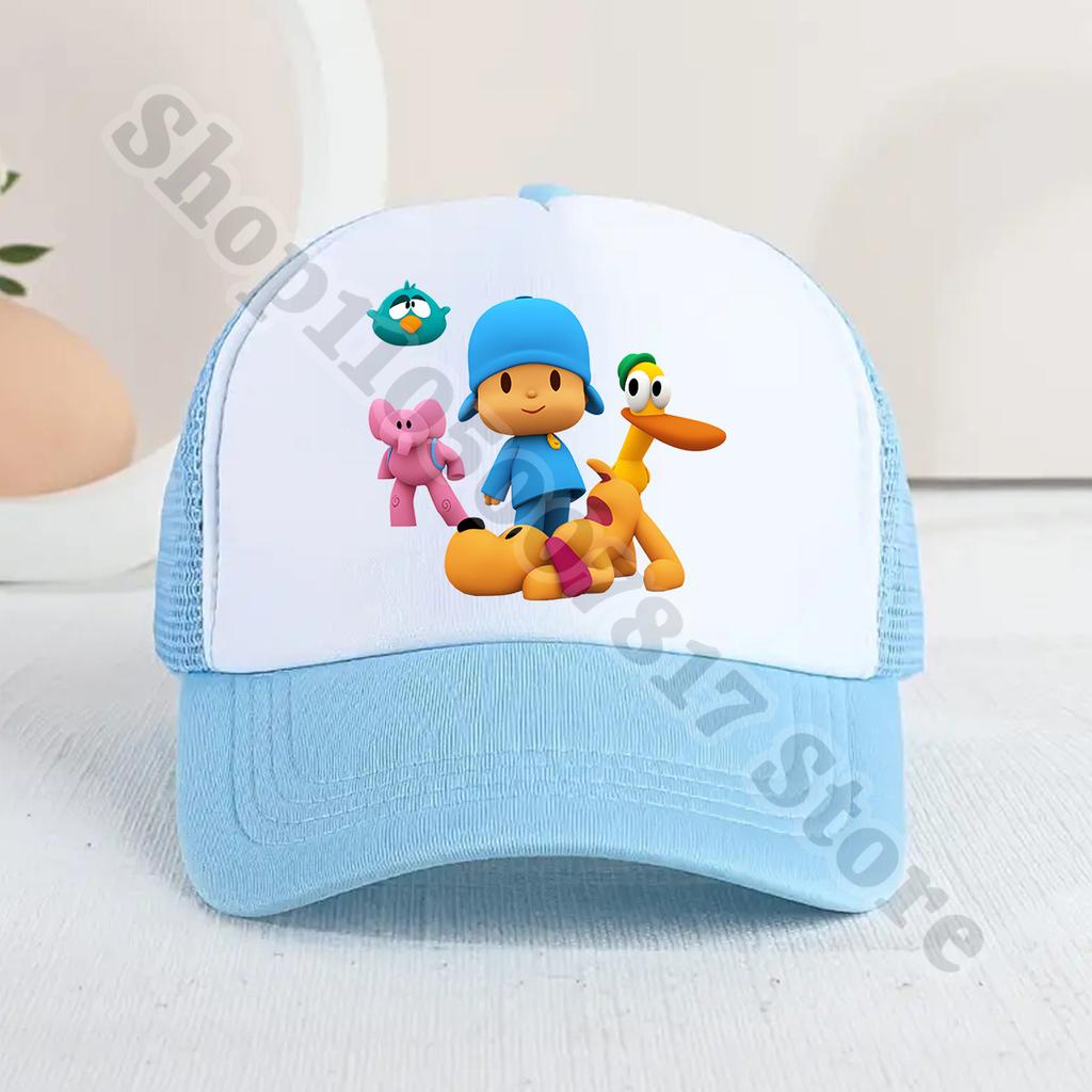 Kids Cartoon Cute Caps Summer Casual Sunbonnet Pocoyoed Anime Printed Baseball Cap for Boy Girl Children Hat Birthday Gifts