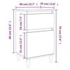 VidaXL White Bedside Table 40x35x70 Cm 819692
