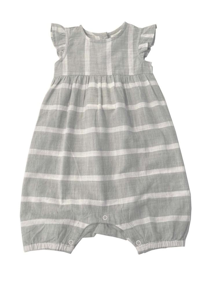 Romper Baby Stripe Months [Serafin] Children's One-Piece Children's Sage/White 12-18