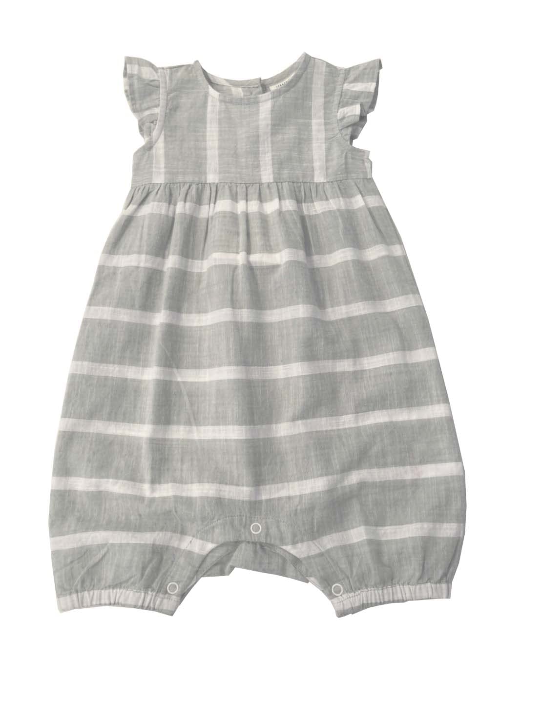 

Romper Baby Stripe Months [Serafin] Children s One-Piece Children s Sage/White 12-18