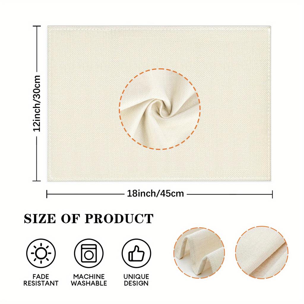 4/ 6pcs Vintage Pumpkin Flowers Leaves Placemats 12x18 Inch Fall Thanksgiving Table Decorations for Kitchen Dining Party Home