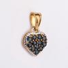 925 Sterling Silver Gold Plated Blue Sapphire Pendant Round Handmade Fine Jewelry Gift for Her