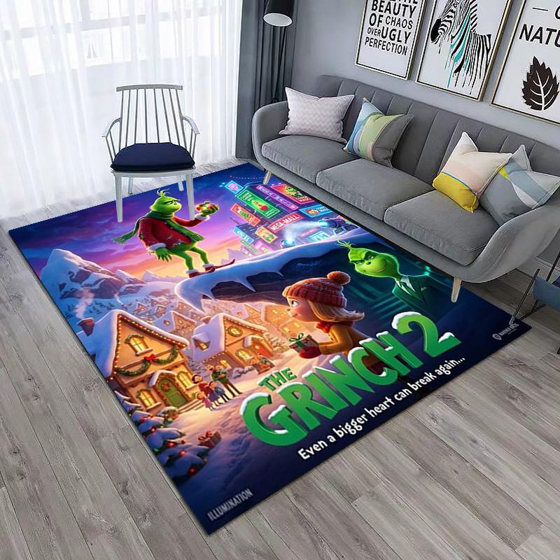Christmas Gift Comedy Movie How the Grinch Stole Christmas carpet home living room decoration table and chairs anti slip door mat carpet A4