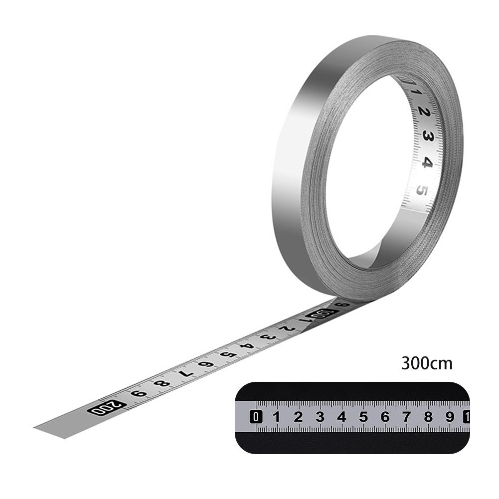 Self-Adhesive Stainless Steel Workbench Ruler Tape Desk Steel Flexible Scale Sticker Adhesive Tape Measure DIY Improvement Tool