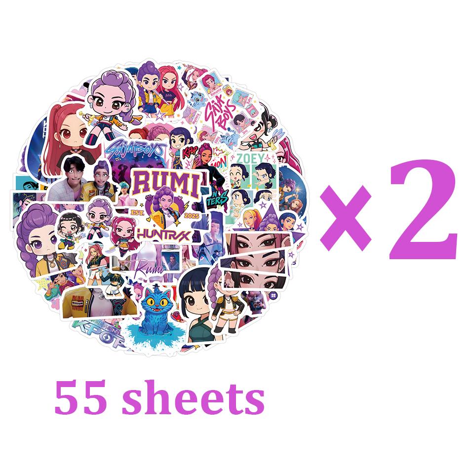 KPop Demon Hunters Creative Stickers Cartoon Characters Rumi Zoey Mira Cute Graffiti Stickers Waterproof Stickers Birthday Gifts