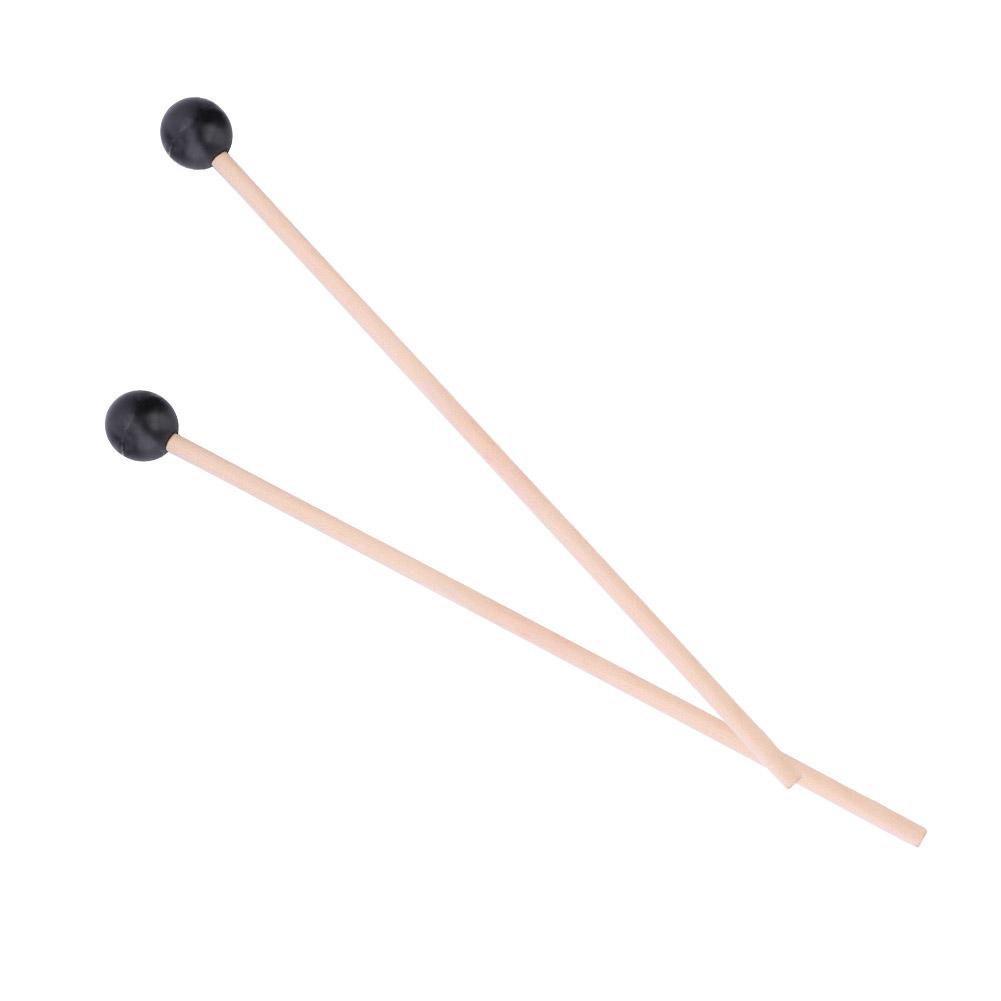 1 Pair Keyboard Marimba Mallets Smooth Wooden Handle Rubber Mallets Instrument Accessory