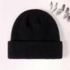 acrylic knitted hat flanged wool hat autumn and winter warm wool hat embroidery