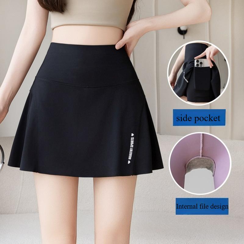 Big Size High Waist Skirt Women Stretchy Slim Shorts Prevent Light Leakage Workout Cycling Quick Dry Pleated Skirt Summer