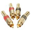 4Pcs 2Pair Gold RCA Phono Male Plug Solder Audio Video Cable Adapter Connector NEW Great for Audio Speakers