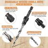 Countersink Drill Bit 1/4'' Hex Shank for #4, 6, 8, 10, 12 Screws Drill Bit Set
