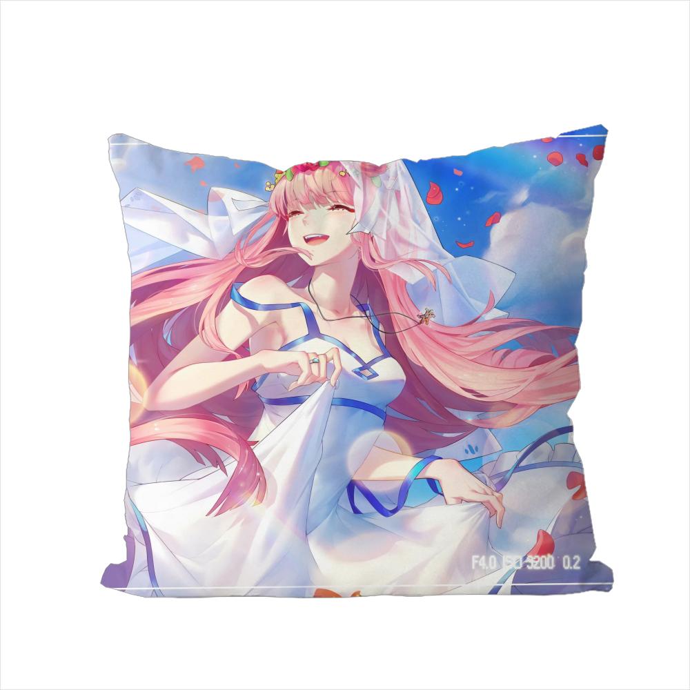 Darling In The FranXX Pillow Case For Car Sofa Decorative Home Doublesided Print Plush Square Throw Pillow Cushion Cover