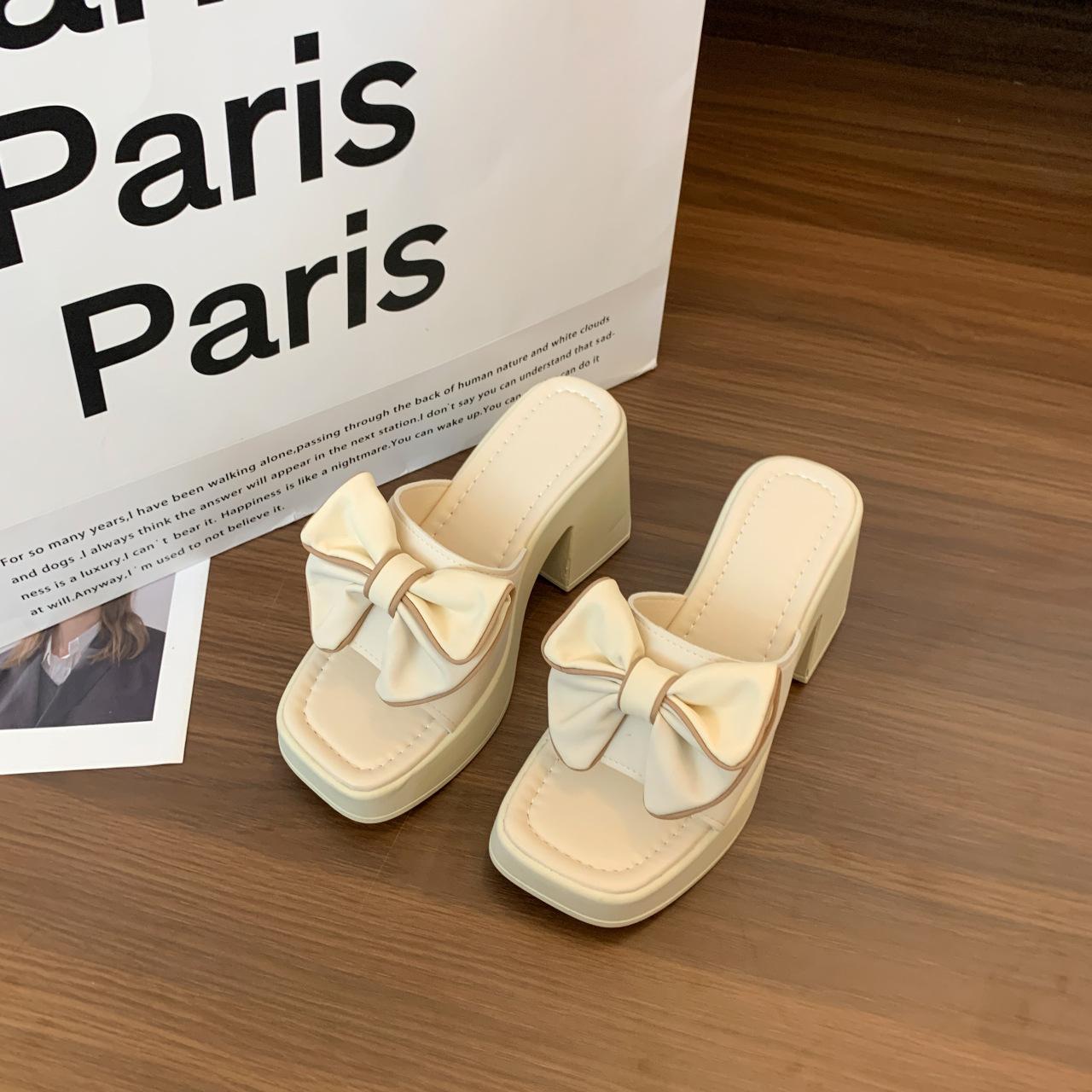 

Розмір 35-43 Взуття великого розміру для жінок Круті шльопанці Літнє взуття Преміальні шльопанці на платформі-мафін Модні високі підбори 42