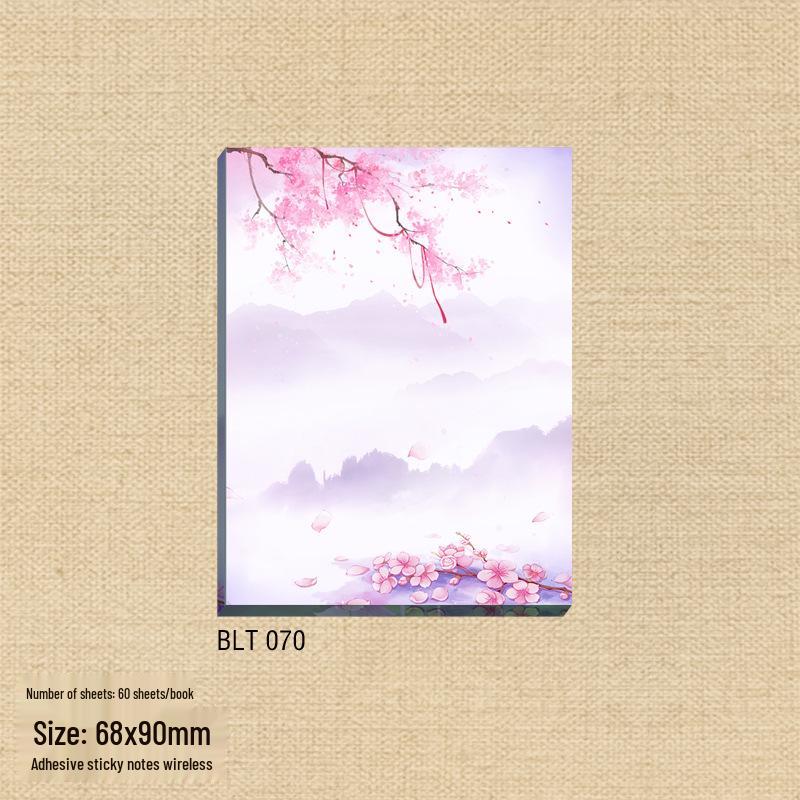 Ancient Style Sticky Notes: Cartoon Memo Pad - Cute, Tearable, Small Notebook with Reusable Stickies