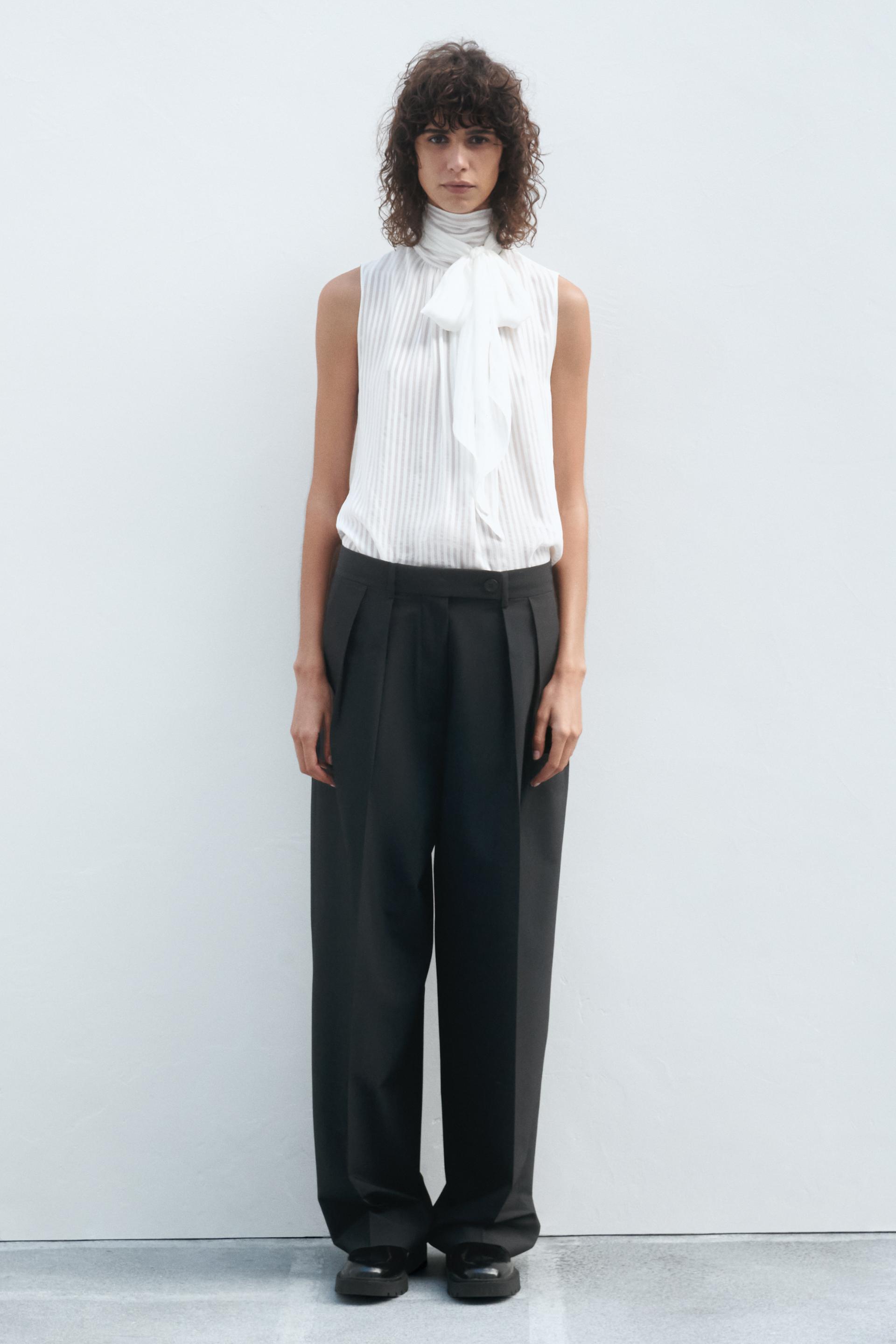 

ZW COLLECTION БЛУЗКА В ПОЛОСКУ С ГАЛСТУКОМ