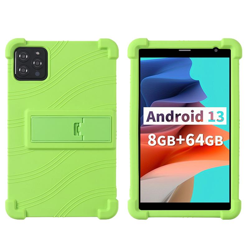 

Для VASOUN Model TAB 8 дюймов Kickstand Coat противоударный чехол для планшета мягкий силиконовый чехол-подставка защитная оболочка зелёный