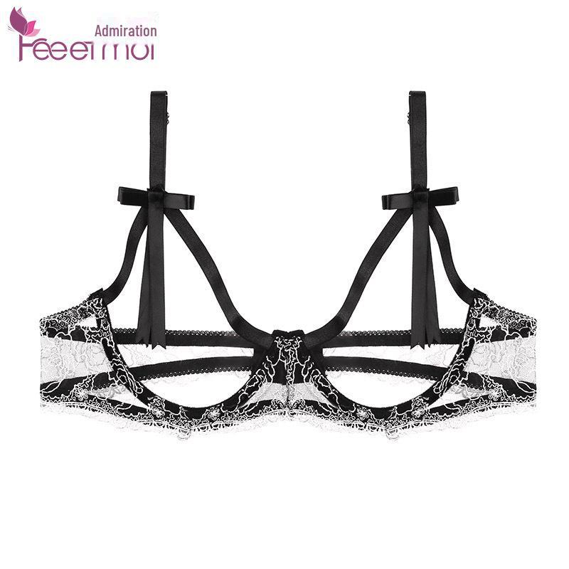 Feimu Pearl Temptation Open Crotch Lingerie Set - Bikini & Panties