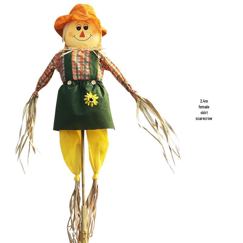 Cute Scarecrow Halloween Decorations: Small & Medium Pumpkin Lanterns for Bar, Party, Haunted House, and Pastoral Themes.