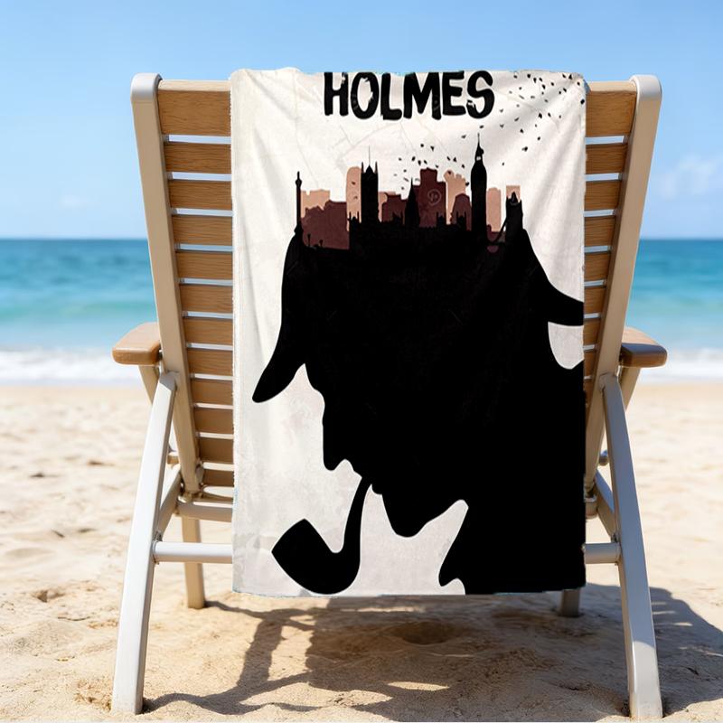 Ultra-Soft Beach Towel with Sherlock Holmes Theme,Ideal for Pool - Camping, Diving - Perfect Travel Essential, Vibrant Beach Towel.