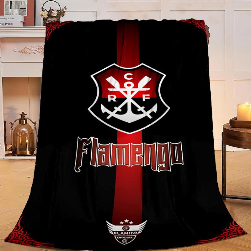 1 pièce Couverture en Flanelle Emblème de Club de Football Cadeau, Convient aux Hommes et aux Femmes, Douce Idéale pour les Lits et le Canapé, Cadeau d'Anniversaire ou de Noël