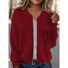 2026 Autumn Winter Women Fashion Solid Color Zipper Pilot Jacket Casual Long Sleeve Sweater Coat Outerwear