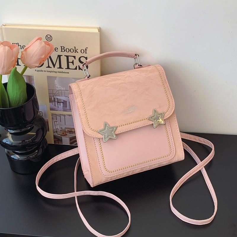 

New cute casual shoulder bag fashionable personality beautiful large capacity handbag bag niche design backpack bag рожевий