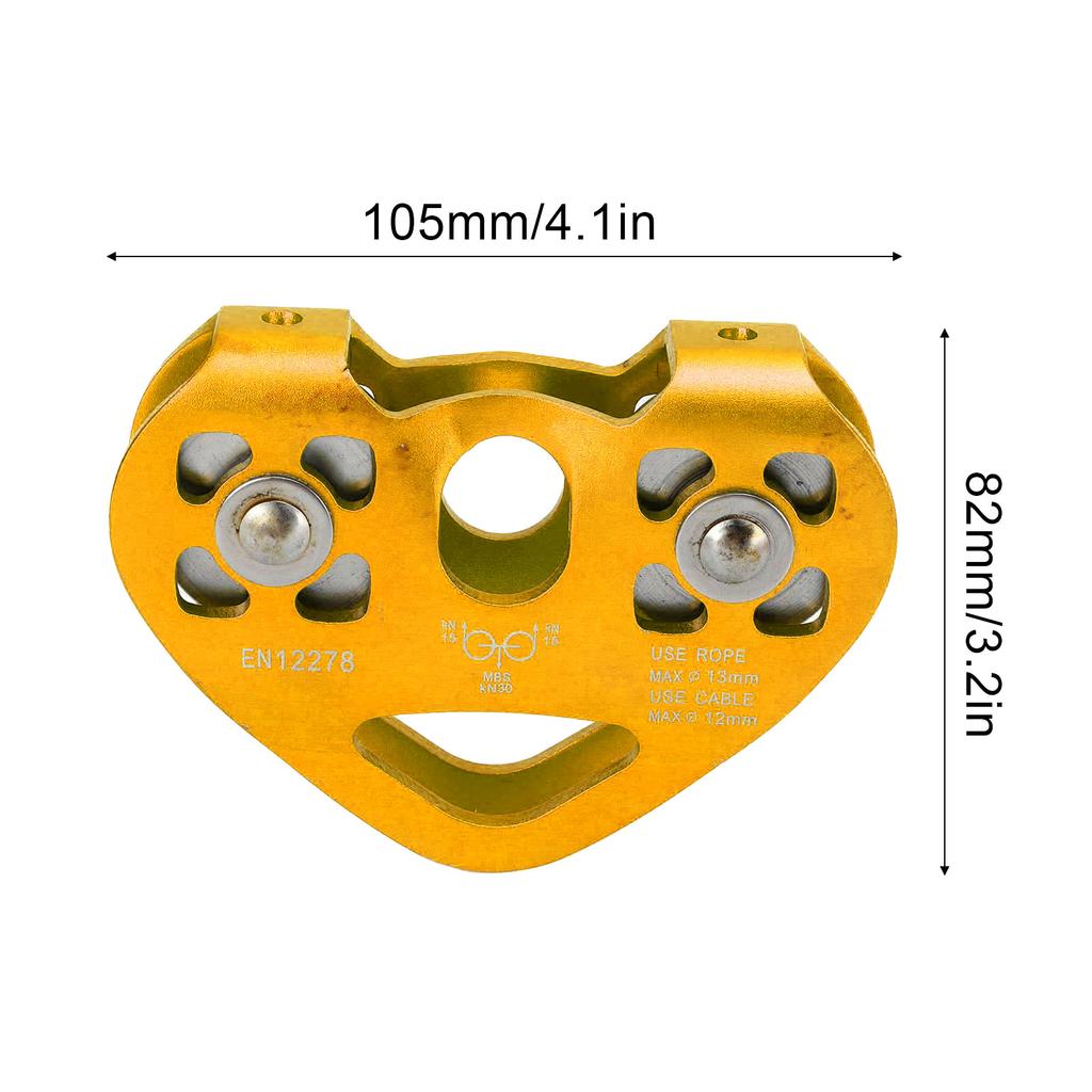Podwójne koło pasowe do wspinaczki Zipline Koło pasowe do transportu lotniczego w kształcie serca do malowniczej kolejki linowej