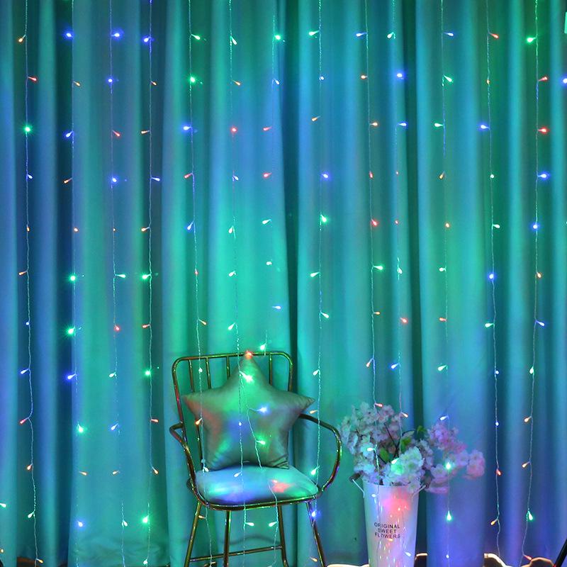 Outdoor Rainproof LED Icicle Curtain Lights - Colorful Starry Sky Flashing String Decoration
