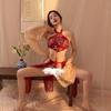 New ancient clothing large size Hanfu temptation suit pajamas female sexy ancient uniform chiffon yarn transparent nightdress