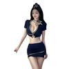 QQNY Sexy Underwear Wholesale Internet Celebrity Stewardess Uniform Temptation Suit Women's Hip Skirt Sexy Nightclub Wear