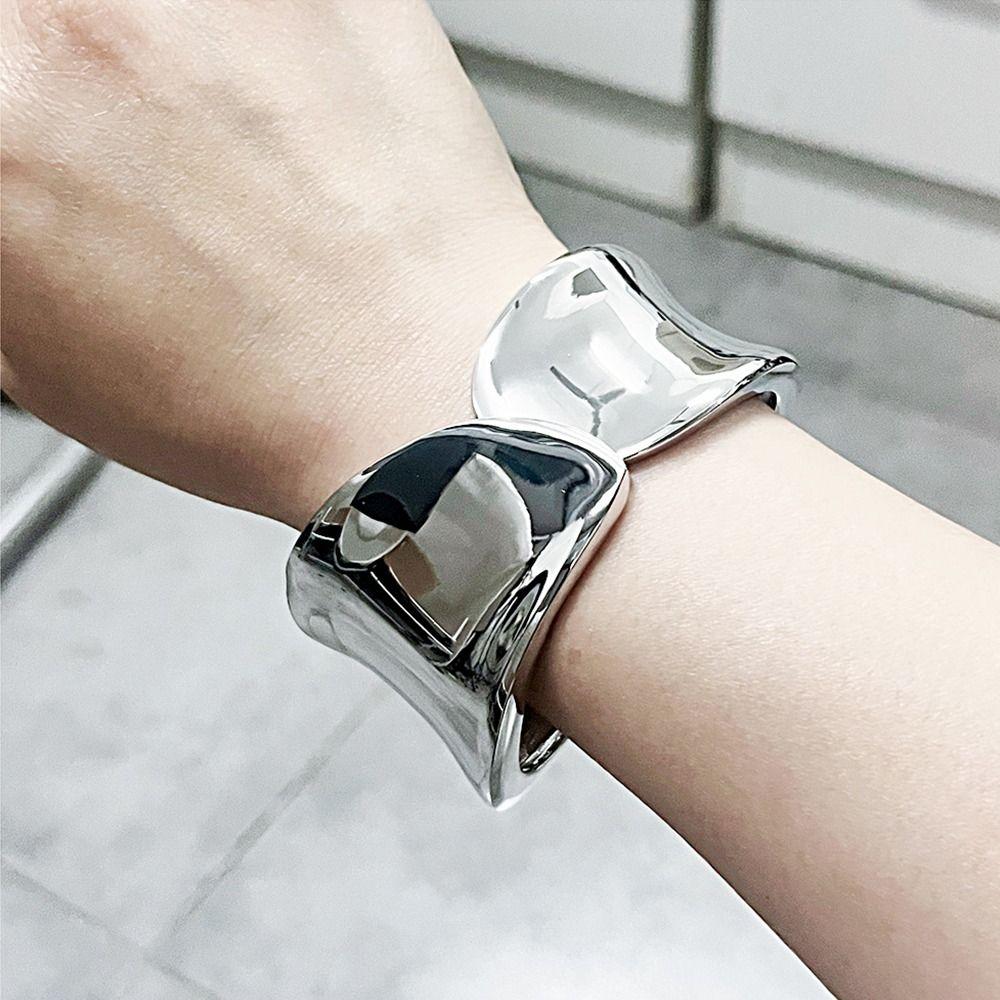 Minority Design Cuff Bangles Metal Irregular Wide Open Bangle Cute   Decoration