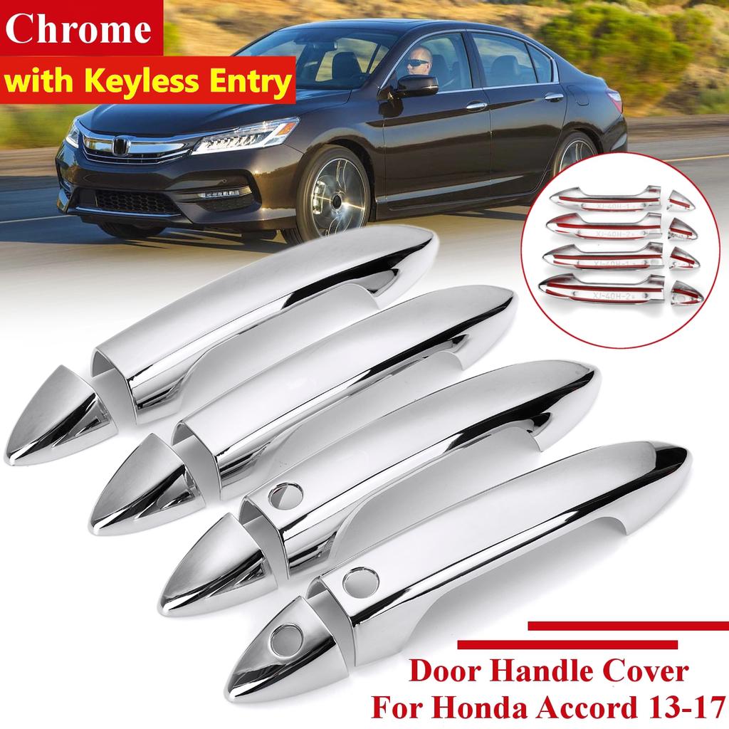 8pcs Outer Door Handle Panel Cover Trim Wthout Smart Hole For Honda Accord 13-17