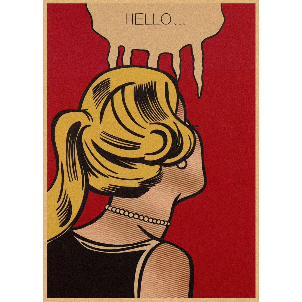 Roy Lichtenstein Pop Art Retro Kraftový plakát pro bar nebo kavárnu Nástěnná dekorace 357