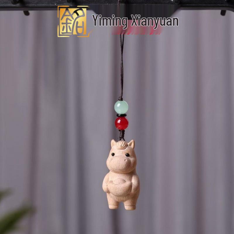 Деревянный брелок-подвеска на телефон и брелок для ключей с кисточкой  Yi Ming Xian Yuan  из бука