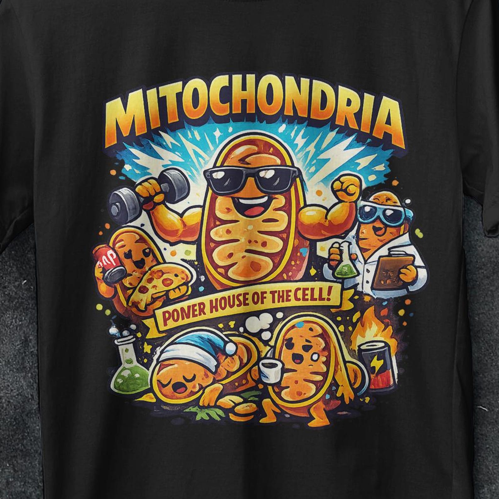 Mitochondria vintage science shirt, Mitochondria, Funny Science, steam cell t shirt, graphic tee biology, medical humor shirts, biology gift XL